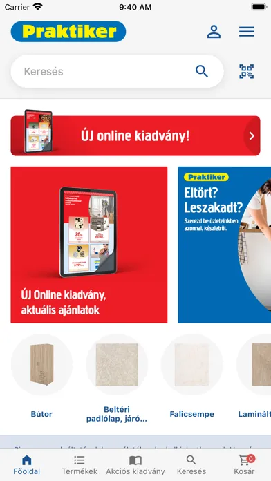 Ảnh chụp màn hình của Praktiker Magyarország