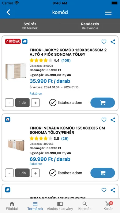 Ảnh chụp màn hình của Praktiker Magyarország