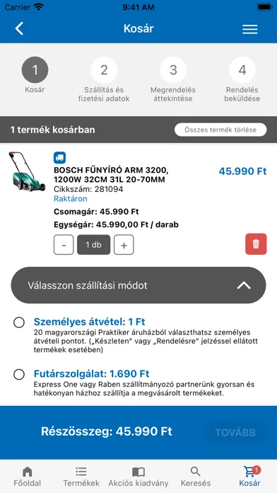 Ảnh chụp màn hình của Praktiker Magyarország