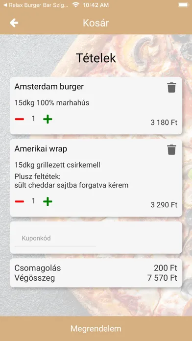 Zrzuty ekranu Relax Burger Bar Érd