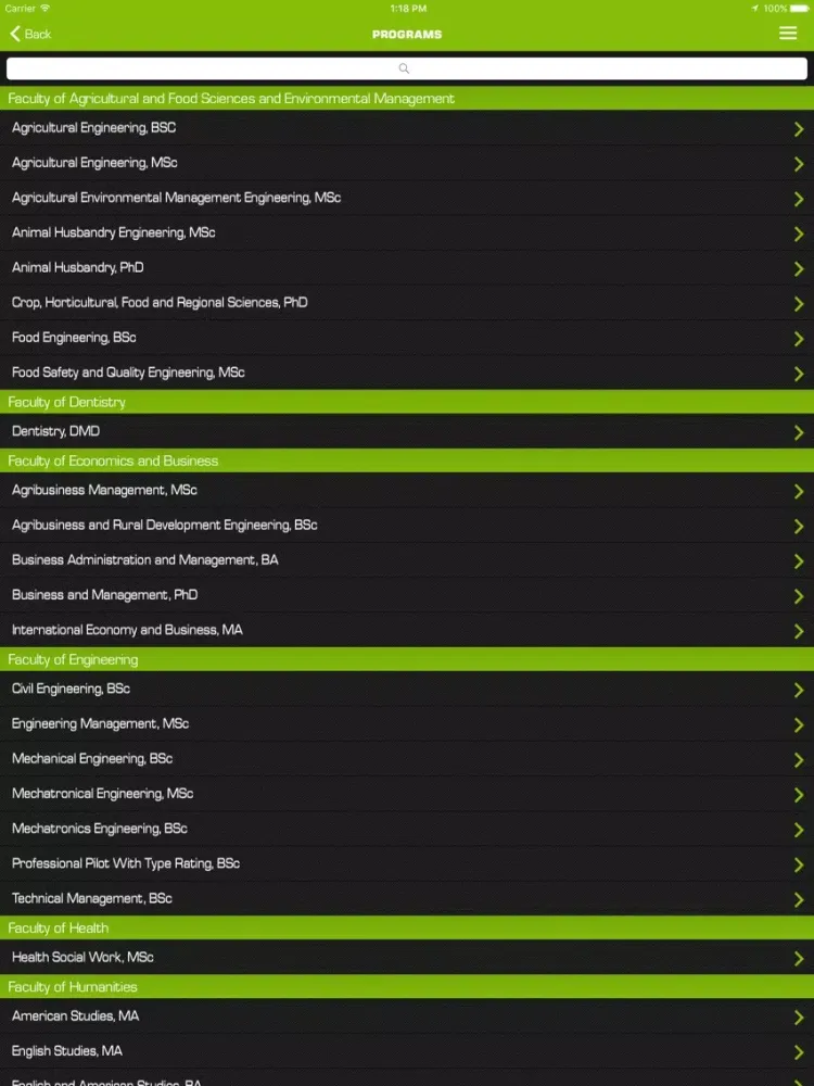 University of Debrecen iPad  Screenshots