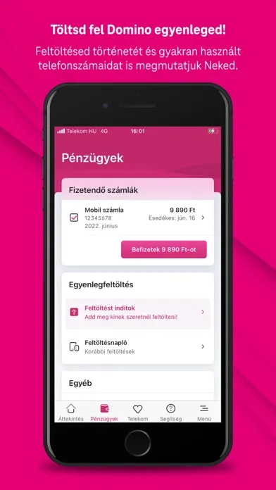 Capturas de tela do Telekom alkalmazás