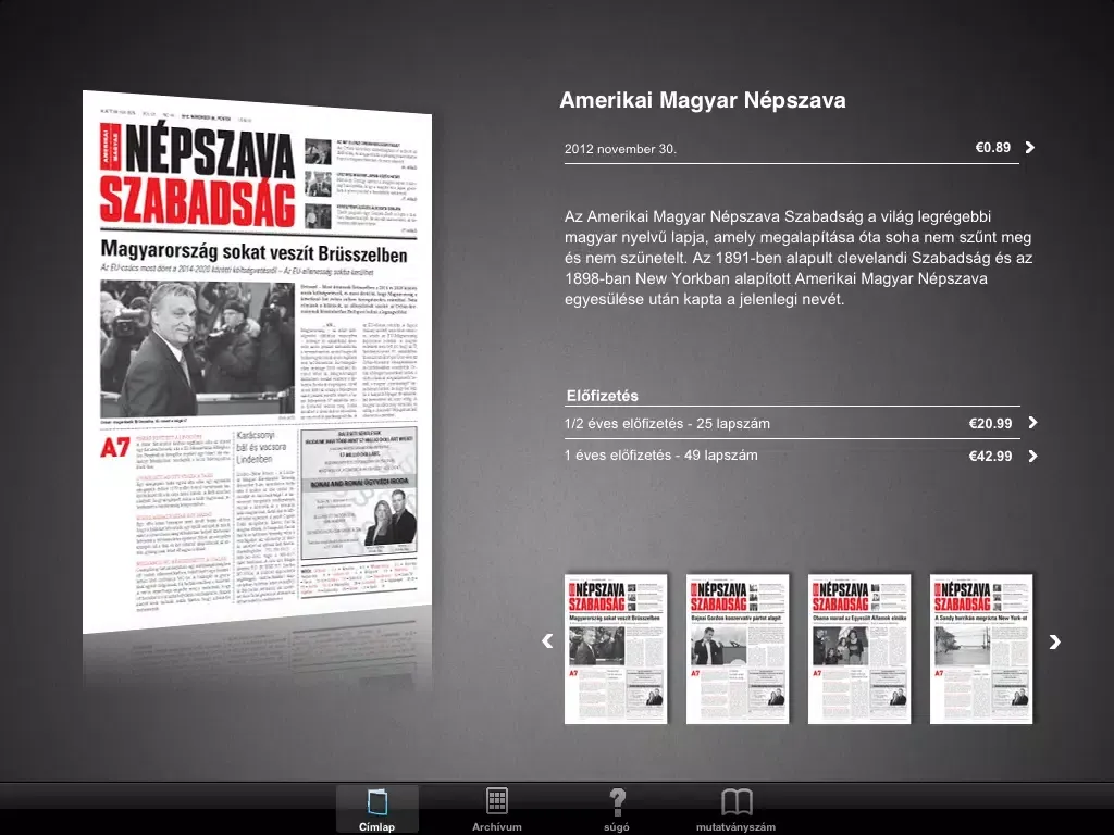 تصاویر Népszava Szabadság iPad 