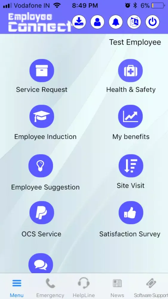 Zrzuty ekranu Employee Connect SEA