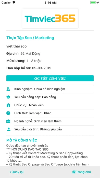 Capturas de tela do Tìm việc 365 - Việc làm online