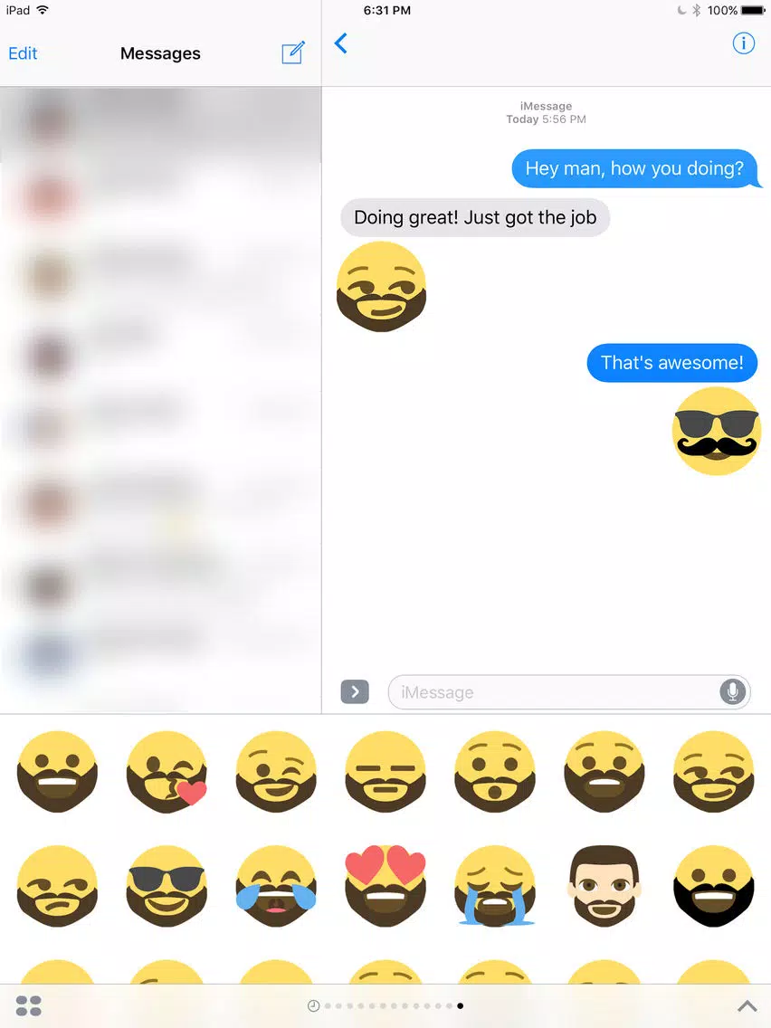 Beard Emojis iPad 應用截圖