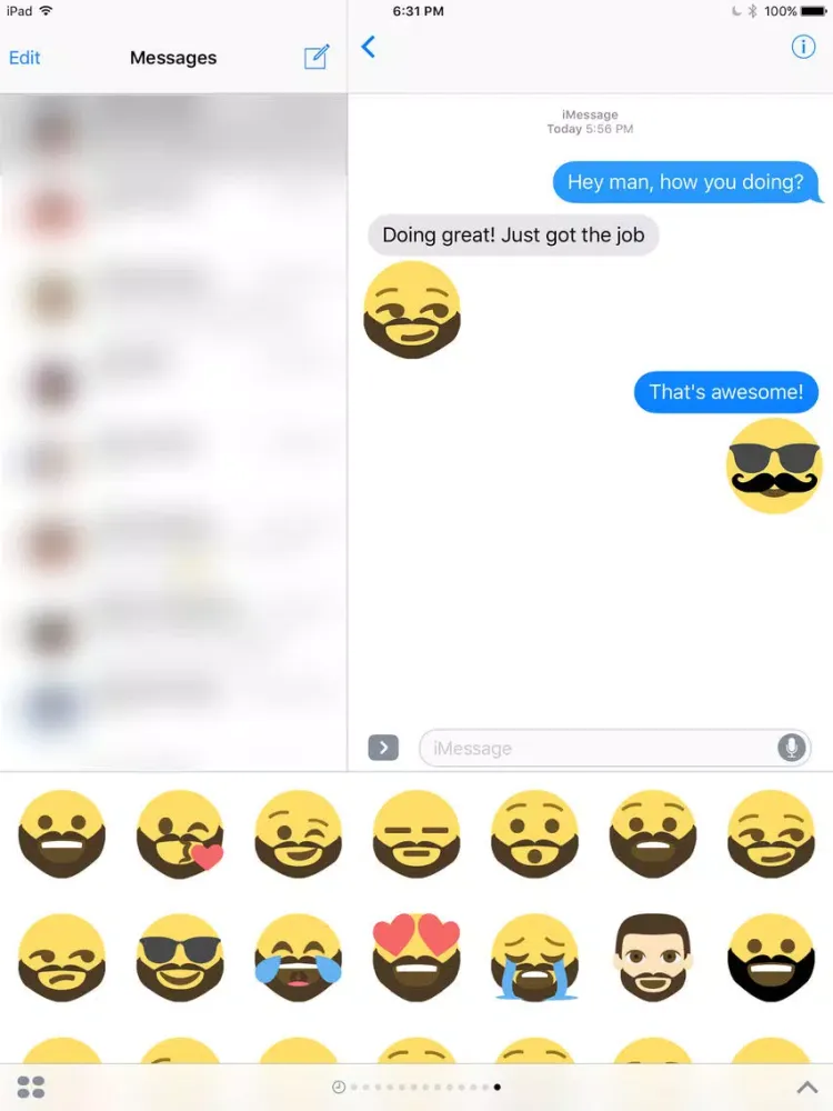 Beard Emojis iPad 應用截圖