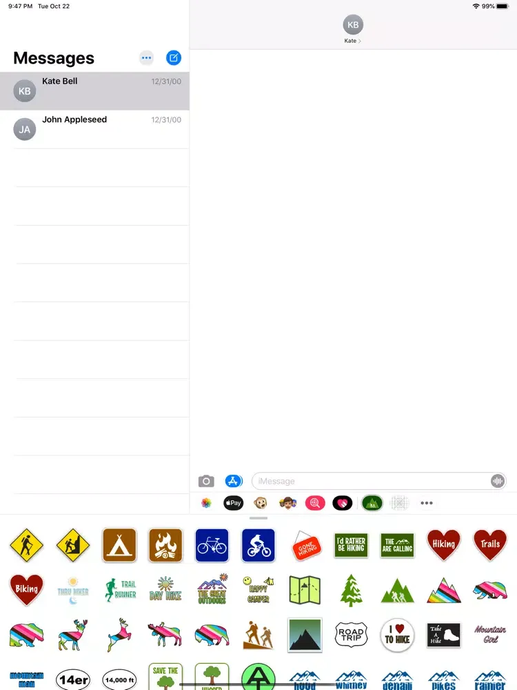 Tangkapan layar Hiking Emoji Stickers iPad 