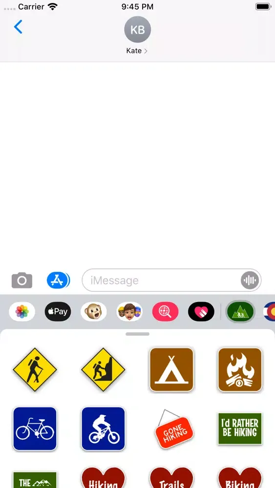 Tangkapan layar Hiking Emoji Stickers