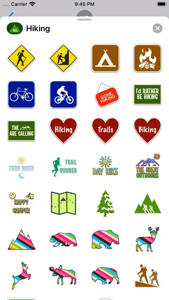 Tangkapan layar Hiking Emoji Stickers