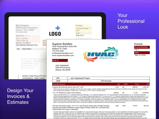 Capturas de pantalla de HVAC Pro Invoices & Estimates iPad 