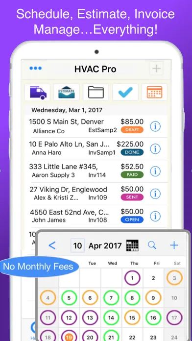 Capturas de pantalla de HVAC Pro Invoices & Estimates