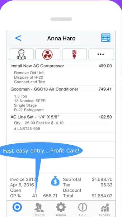 Capturas de pantalla de HVAC Pro Invoices & Estimates