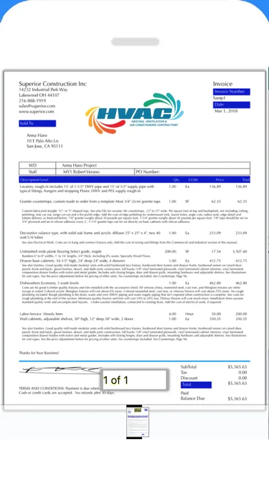 Capturas de pantalla de HVAC Pro Invoices & Estimates