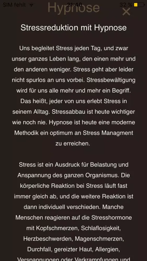 Capturas de pantalla de Hypnose Stressreduktion