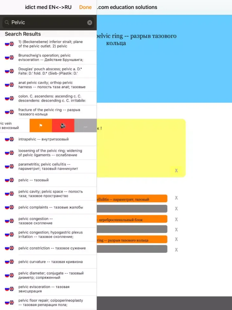 تصاویر idict med EN <-> RUS iPad 