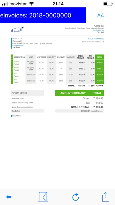 Electronic Invoice Crypto Screenshots