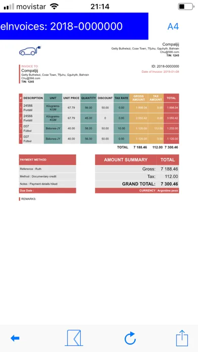 Electronic Invoice Crypto Screenshots