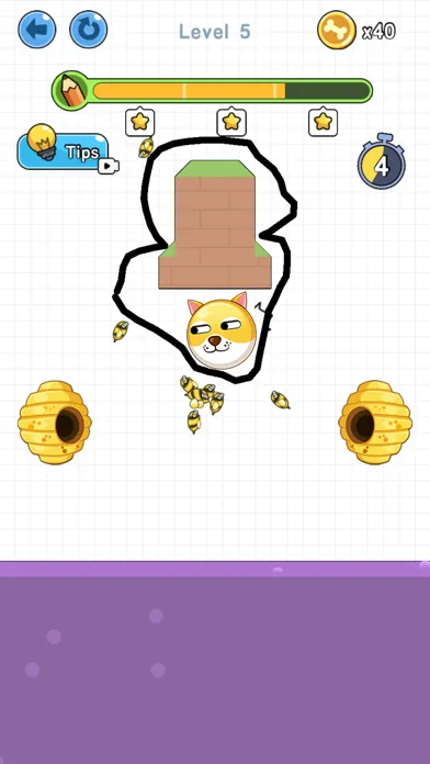 Tangkapan layar Save The Piggy-Draw Line Game