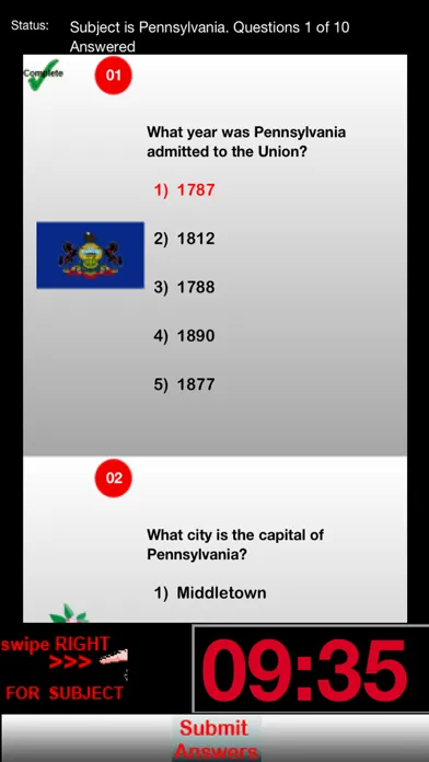 iTestSmart Statehood 01-10 US स्क्रीनशॉट