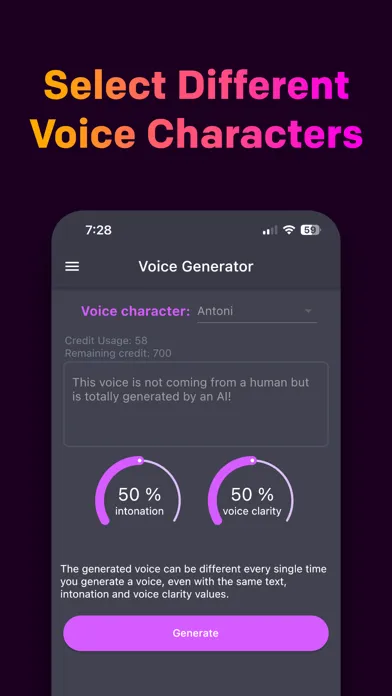 Capturas de pantalla de SEDA - AI Voice Generator