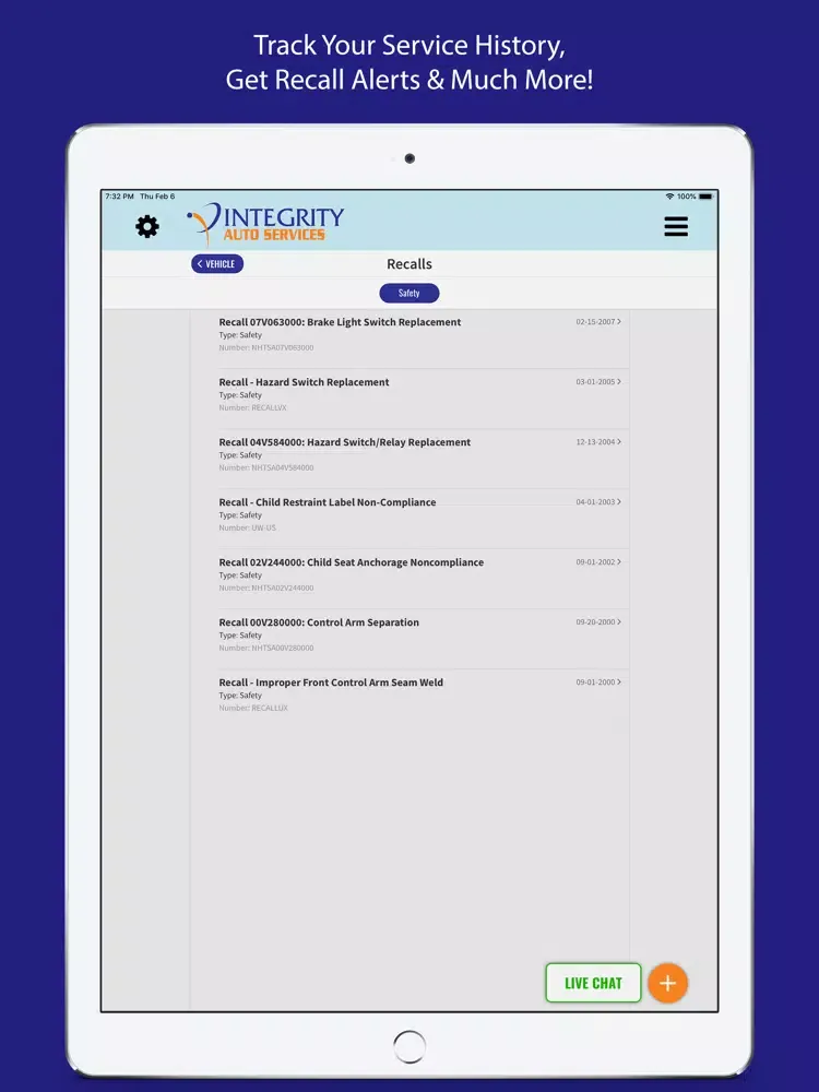 Integrity Auto Services iPad  Ekran Görüntüleri