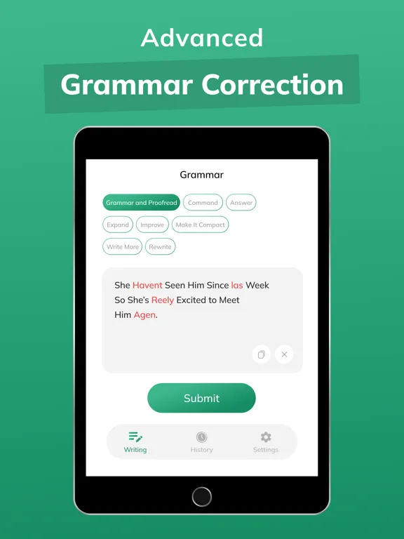 Grammar Corrector - AI Writer iPad  स्क्रीनशॉट