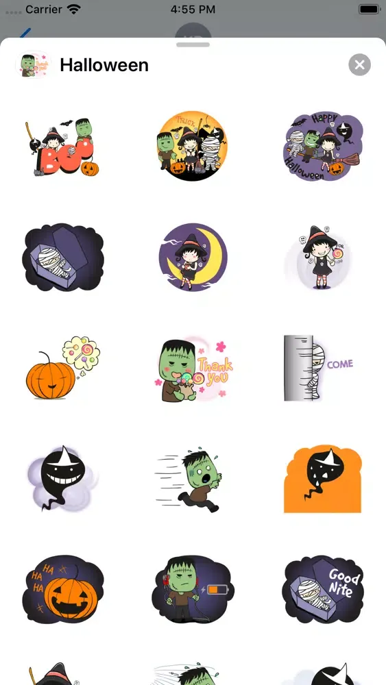 Capturas de tela do Halloween Animated GIF Sticker