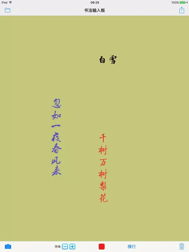 Zrzuty ekranu 书法输入板 iPad 