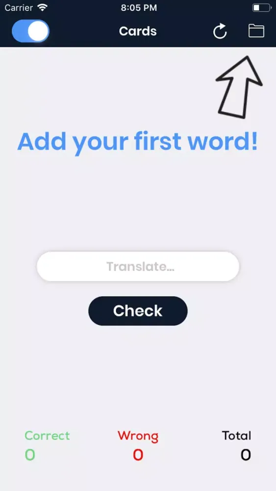 ภาพหน้าจอของ Polyglot Cards