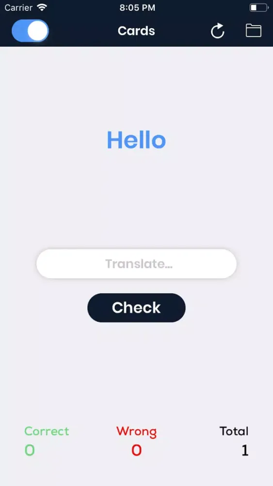 ภาพหน้าจอของ Polyglot Cards