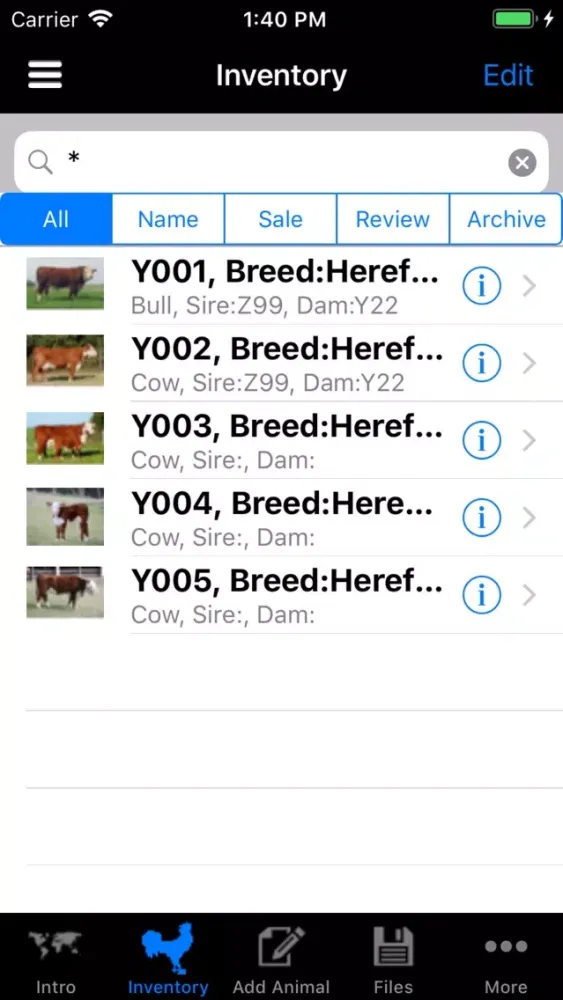 iCattleMgrPro Screenshots