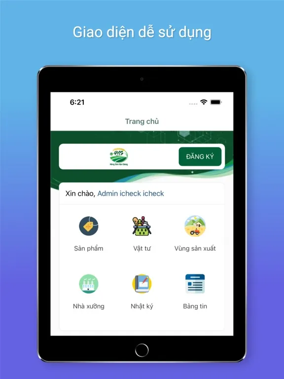 Ảnh chụp màn hình của Nông Sản Hậu Giang iPad 