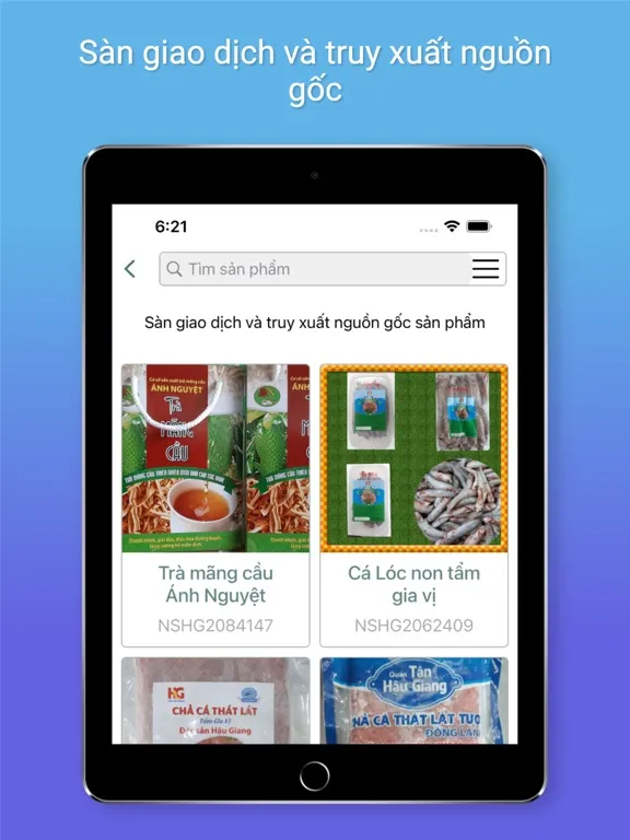 Ảnh chụp màn hình của Nông Sản Hậu Giang iPad 