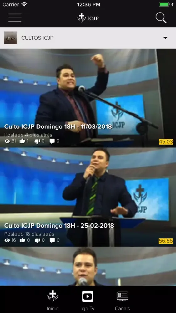 Capturas de pantalla de ICJP TV