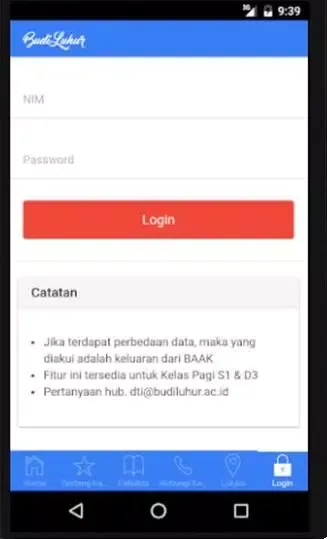 Budi Luhur Student Mobile Screenshots