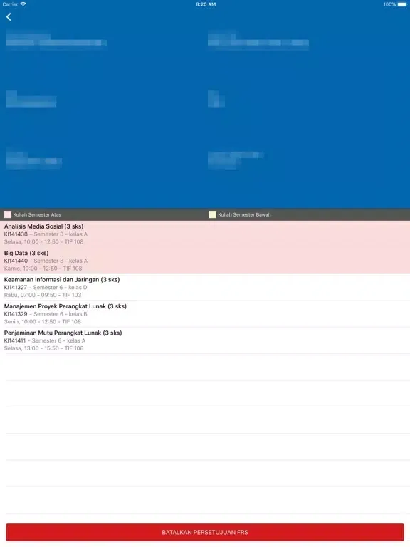 Zrzuty ekranu myITS Dosen iPad 