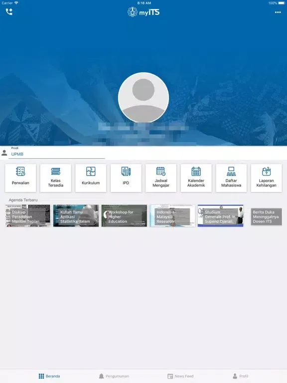 Zrzuty ekranu myITS Dosen iPad 