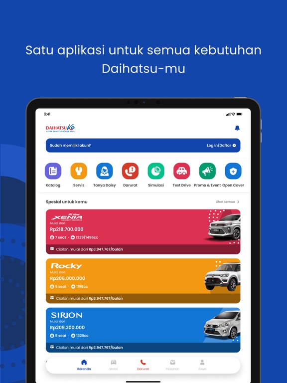 Capturas de tela do DaihatsuKu iPad 