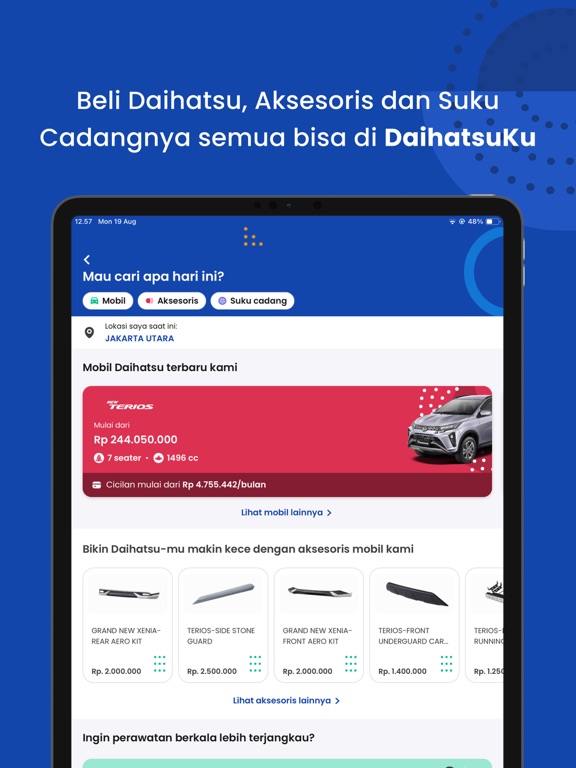Capturas de tela do DaihatsuKu iPad 