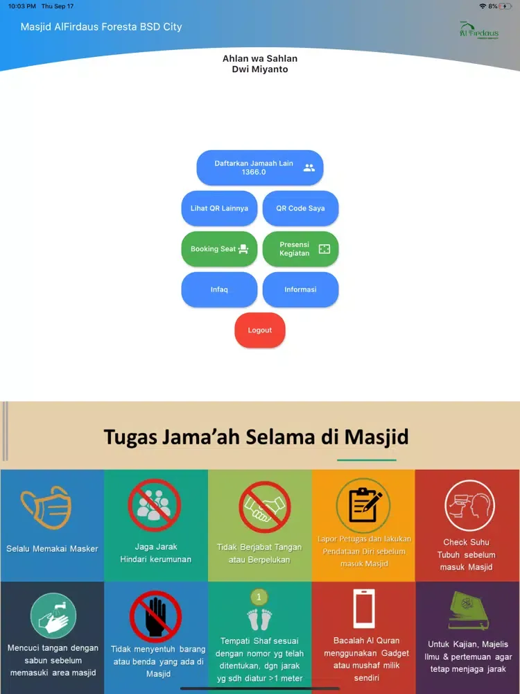 Tangkapan skrin AlFirdaus Foresta iPad 