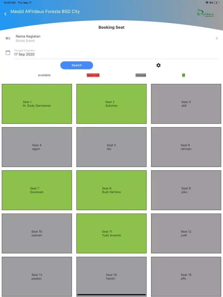 Tangkapan skrin AlFirdaus Foresta iPad 