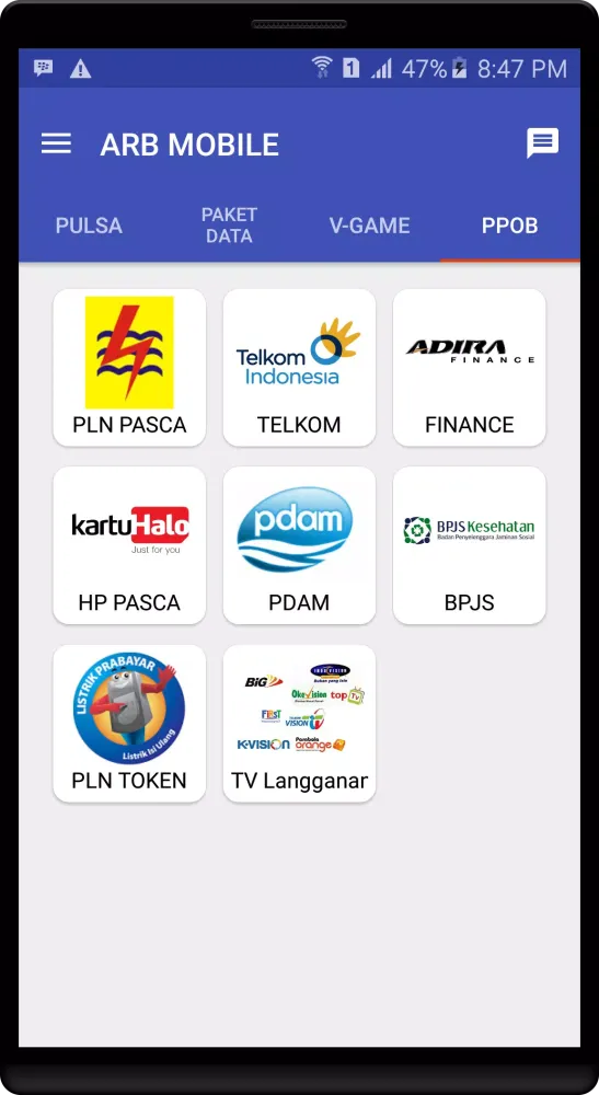 Zrzuty ekranu ArbMobile - Isi Pulsa & PPOB