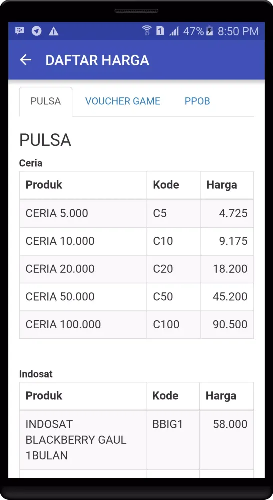 Zrzuty ekranu ArbMobile - Isi Pulsa & PPOB