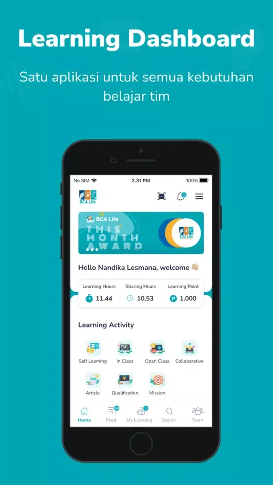 Zrzuty ekranu BCA Life Mylearning Academy