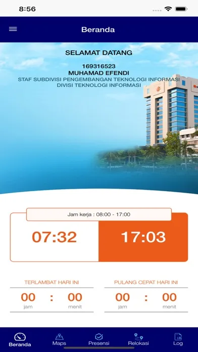 Screenshot di Presensi bulog neXt
