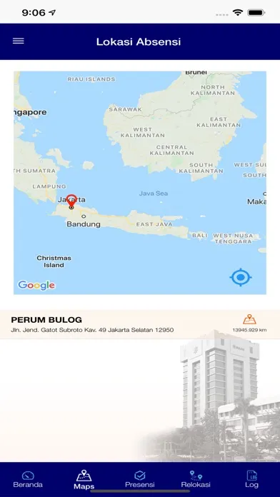 Screenshot di Presensi bulog neXt
