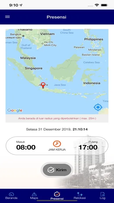 Screenshot di Presensi bulog neXt