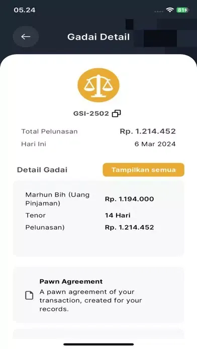 Ảnh chụp màn hình của Gadai Syariah Indonesia