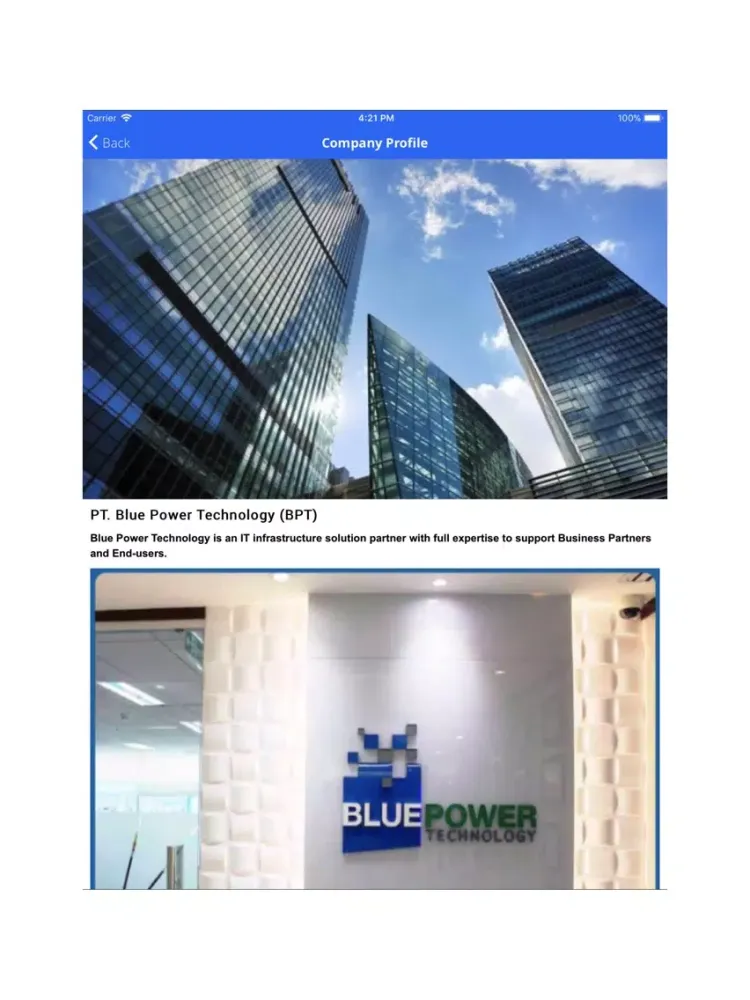 Blue Power Technology iPad  स्क्रीनशॉट